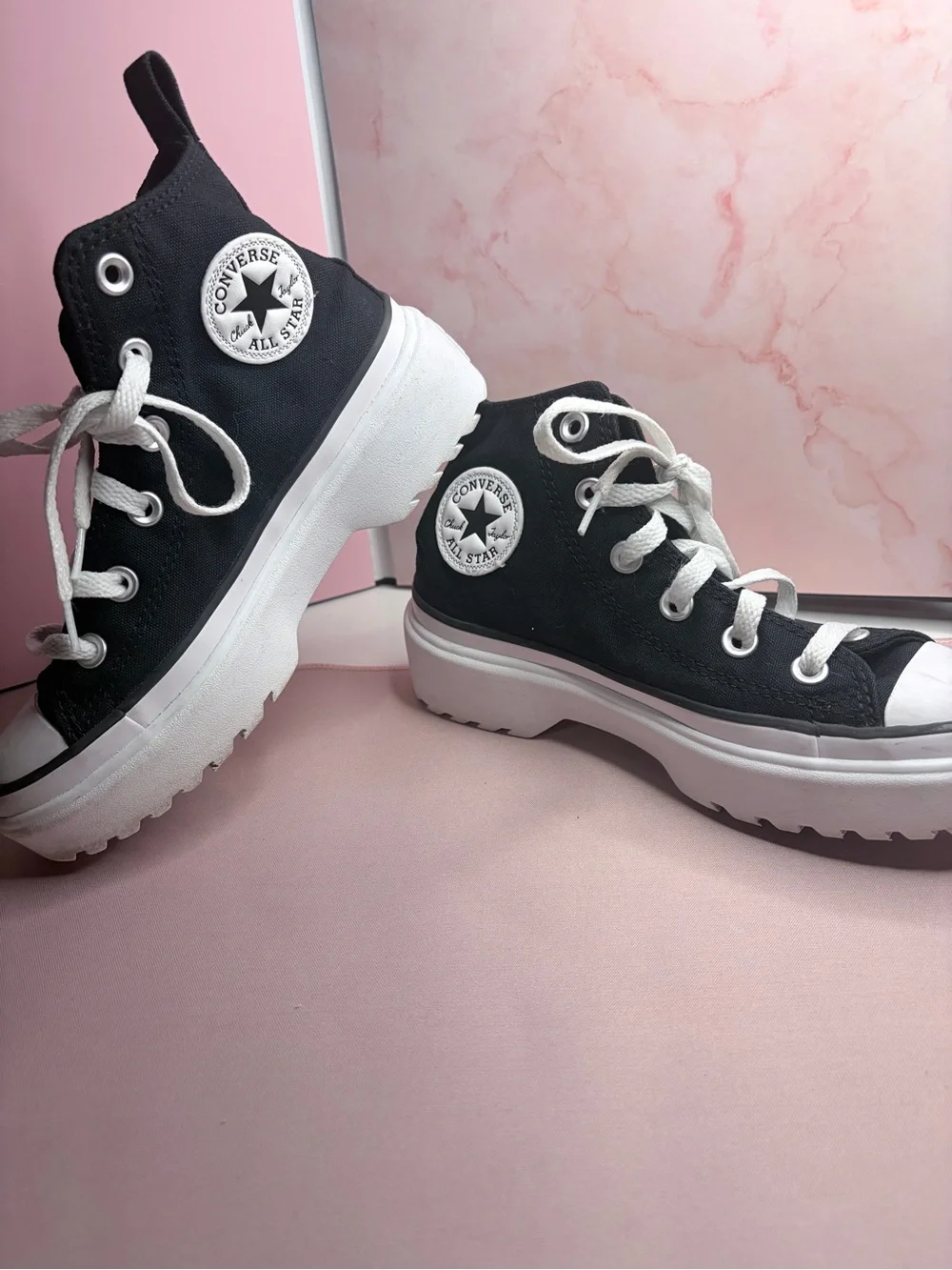Converse Women’s Black & White Platform Lug Sole Chuck Taylor Sneakers